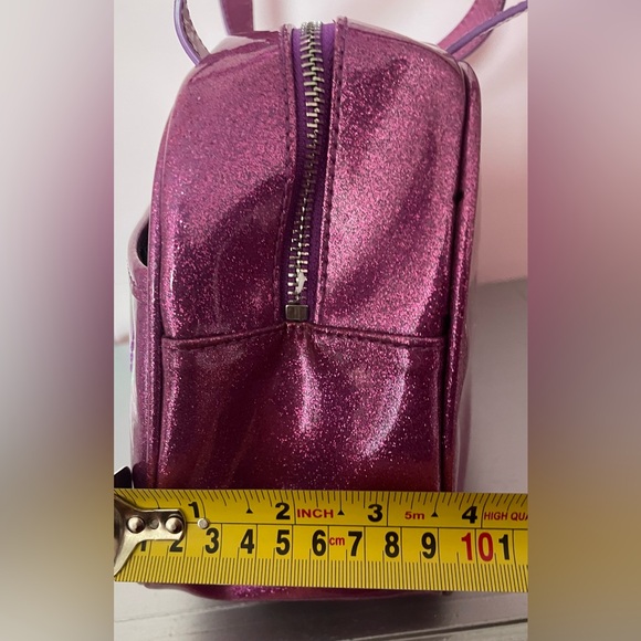 Lux de Ville Pink Shoulder Bag Glossy Metallic Finish - Picture 9 of 16